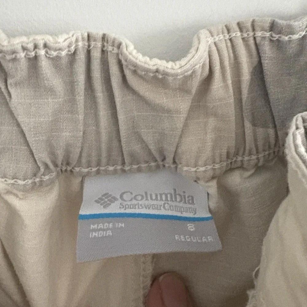 Columbia Women's Wallowa Cargo Camo Pants BeigeGrayWhite, Pocket zipper StrapSz8 - Picture 8 of 13